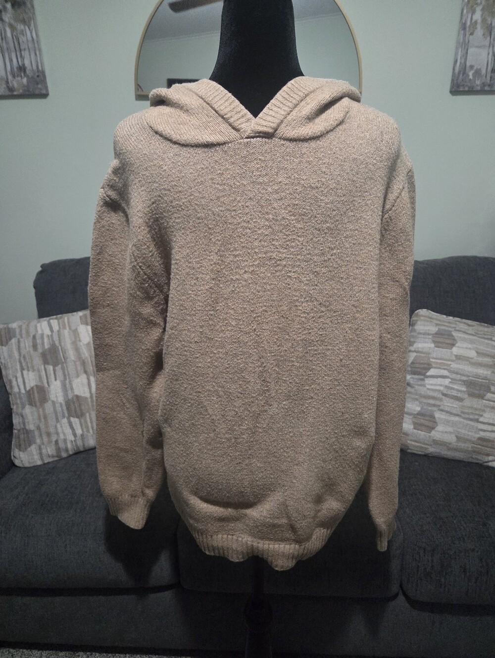 Goodfellow & Co Beige Crewneck Hooded Sweater